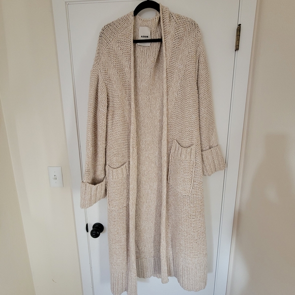 Aeron Sweaters - Aeron Cozy Beige Knit Duster Cardigan